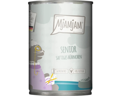 Mjamjam Senior Nassfutter Saftiges Hühnchen Dose
