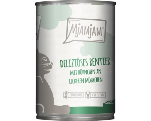 Mjamjam Deliziöses Rentier Katzenfutter Dose mit Huhn und Möhren