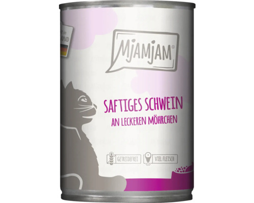 Mjamjam Katzenfutter Saftiges Schwein an leckeren Möhrchen in Dose