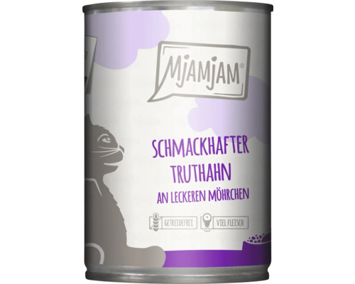Mjamjam Katzennassfutter mit Truthahn und Möhrchen in Dose