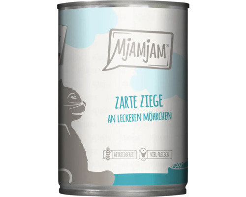 Mjamjam Katzenfutter Zarte Ziege an leckeren Möhrchen in Konservendose