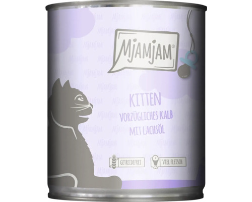 Mjamjam Kitten Feuchtfutter Dose mit Kalb und Lachsöl