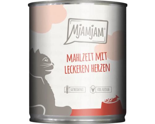 Mjamjam Katzenfutter Mahlzeit mit leckeren Herzen in Dose