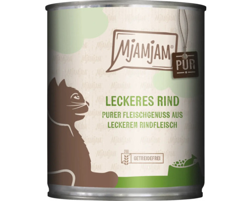 Katzenfutter nass MjAMjAM Rind pur 800 g Adult getreidefrei | HORNBACH