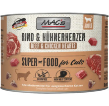 Mac's Katzenfutter Dose mit Rind und Hühnerherzen für ausgewachsene Katzen