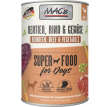 Mac's Hundenassfutter mit Rentier, Rind und Gemüse für ausgewachsene Hunde, getreidefrei und mit hohem Fleischanteil