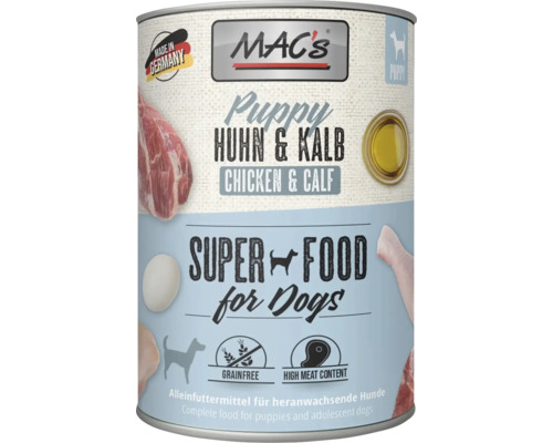 Mac's Puppy Hühnchen und Kalb Hundefutter Dose
