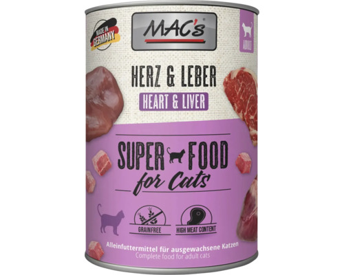 Mac's Katzenfutter Dose Herz und Leber für erwachsene Katzen