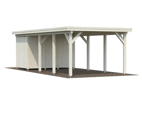 Holz Carport mit Geräteraum für den Außenbereich