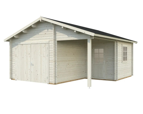 Holzgartenhaus mit Doppeltür und Vordach