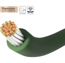 Grünes Stromkabel mit Kupfer-Zinn-Leiter