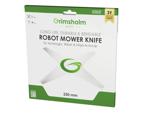 Grimsholm Green Robotermähermesser 250 mm, eine Klinge und vier Schrauben