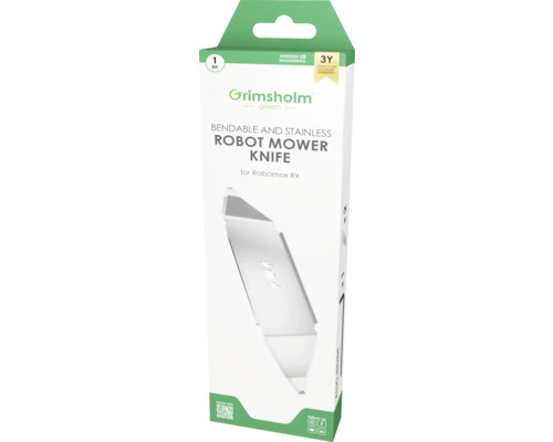 Grimsholm Robotermähermesser, biegsam und rostfrei, Verpackung