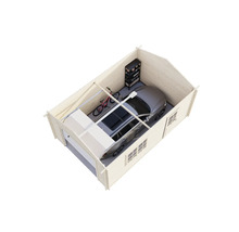 Holzgarage mit Auto, Fahrrad und Regal