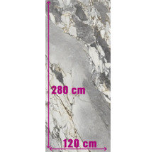 Fliesenmuster in Grau und Weiß mit einer Größe von 280 mal 120 Zentimeter