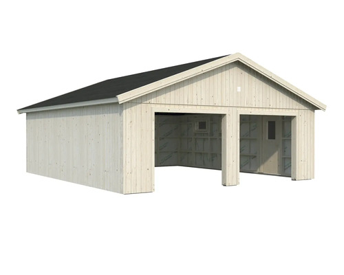 Doppelgarage aus Holz mit Dach