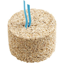 Runder Pflanzstein mit zwei blauen Bewässerungsanzeigern.