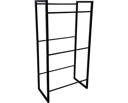 Flaschenkastenständer Schulte schwarz 117x51,5x32,5 cm für 3 Kästen Schwarzes Kleiderständergestell mit vier Stangen
