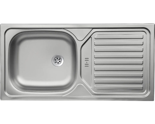 Spüle aus Edelstahl mit Abtropffläche