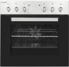 Exquisit Einbaubackofen mit Drehreglern und Innenraumansicht