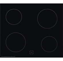 Schwarzes Kochfeld mit vier Kochzonen