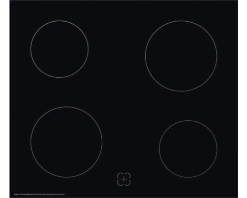Schwarzes Kochfeld mit vier Kochzonen