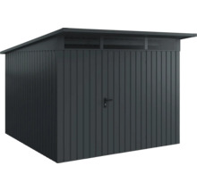 Geräteschuppen aus Metall mit Doppeltür und Oberlicht