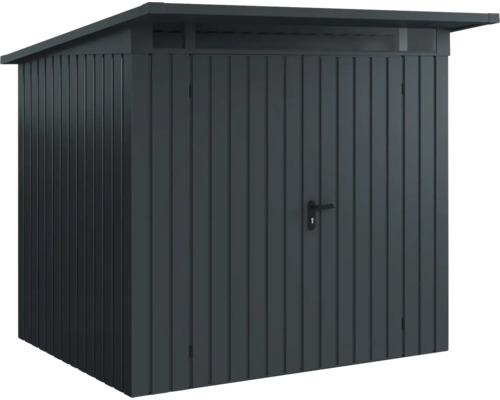 Gartenschrank aus Metall mit abschließbarer Tür und Pultdach