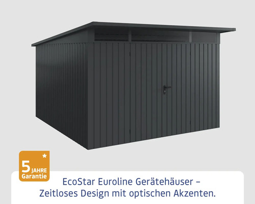 EcoStar Euroline Gerätehaus mit Flachdach und Tür