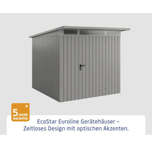 Metall Gerätehaus mit Flachdach und Tür