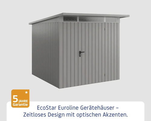 Metall Gerätehaus mit Flachdach und Tür