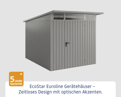 EcoStar Euroline Gerätehaus mit Flachdach und Tür