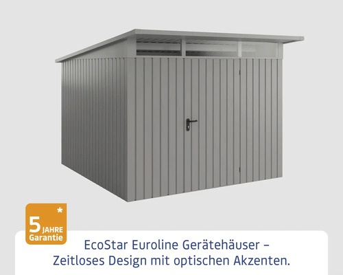 EcoStar Euroline Gerätehaus mit zeitlosem Design und optischen Akzenten