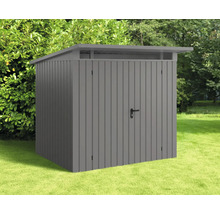 Gartenschrank aus Metall im Außenbereich