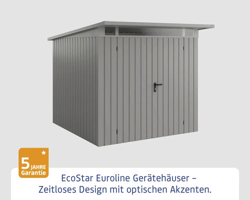 EcoStar Euroline Gerätehaus mit fünf Jahren Garantie
