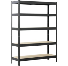 Schwarzes Regal mit fünf Ablageflächen