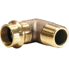 Pressfitting mit 90-Grad-Winkel und Gewindeanschluss