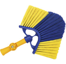 Eckenbesen mit gelben und blauen Borsten