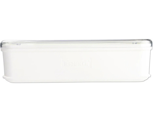 Weiße Vorratsdose mit transparentem Deckel