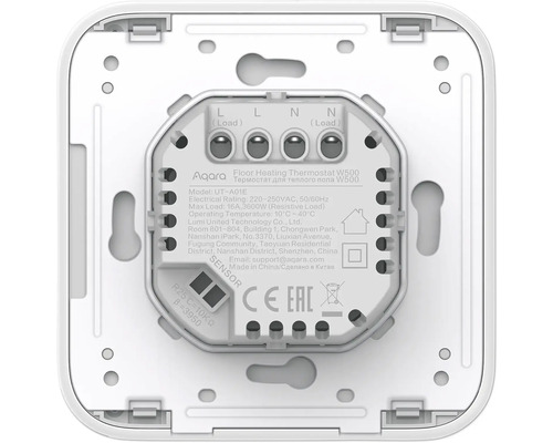 Aqara Fußbodenheizungsthermostat W500 Rückseite