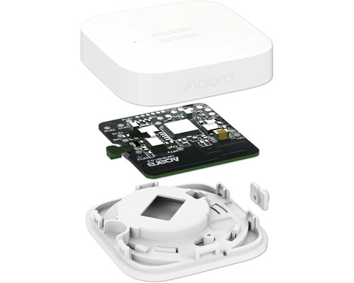 Explosionsdarstellung eines Aqara Wassersensors mit Platine