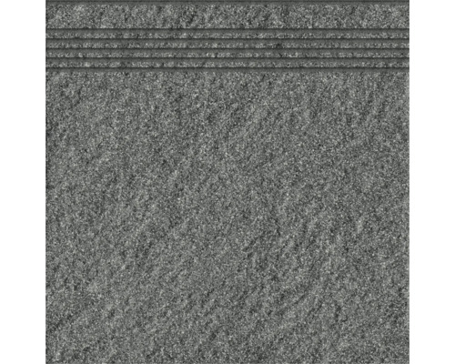 Graue Steintreppe mit drei Rillen