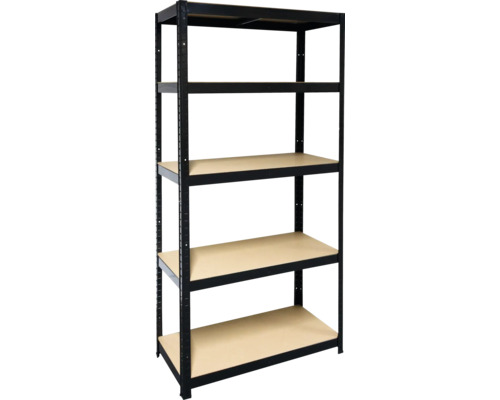 Regal mit fünf Ebenen aus Metall und Holz