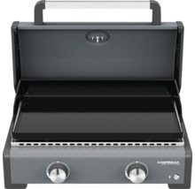Campingaz Gasgrill mit offener Abdeckung und Grillplatte