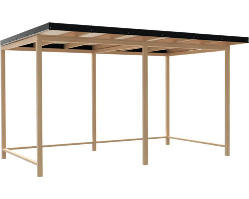 Holzcarport mit schwarzem Dach