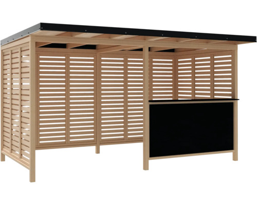 Holz Pavillon mit Lamellenwänden und Theke