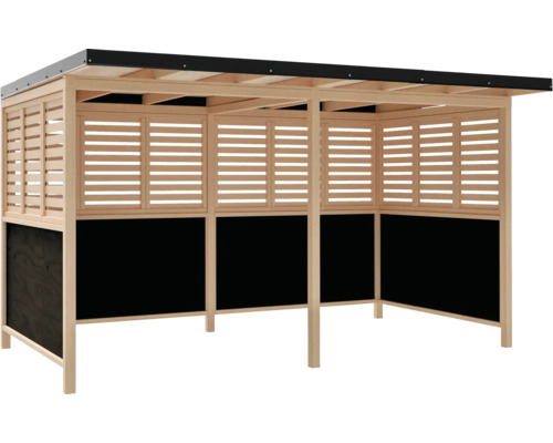 Holz Unterstand mit Lamellenwand und Dach