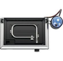 Grill mit Gasbrenner und Regler