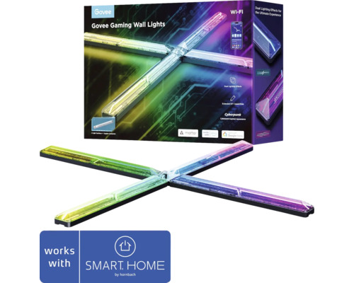 Govee Gaming Wandleuchten Set mit vier Lichtelementen und Verpackung