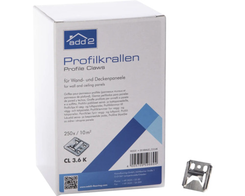 Packung Profilkrallen zur Wand- und Deckenpaneelbefestigung